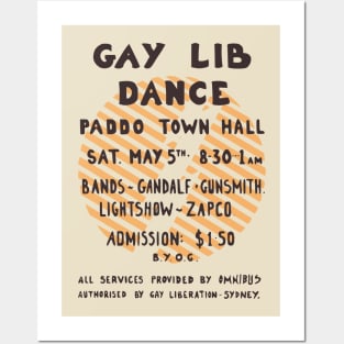 Gay Lib Dance (Vintage Australian Gay Liberation Poster) Posters and Art